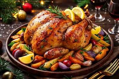 juicy roast chicken for christmas dinner