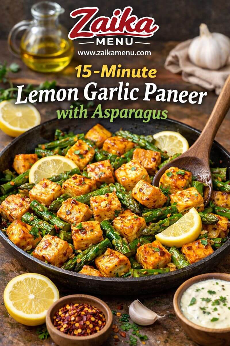 Healthy 15-Minute Lemon Garlic Paneer recipe served in a pan
