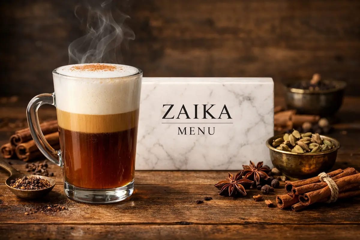 Authentic Chai Tea Latte Recipe 2026 by Zaika Menu with barista style micro-foam and spices.