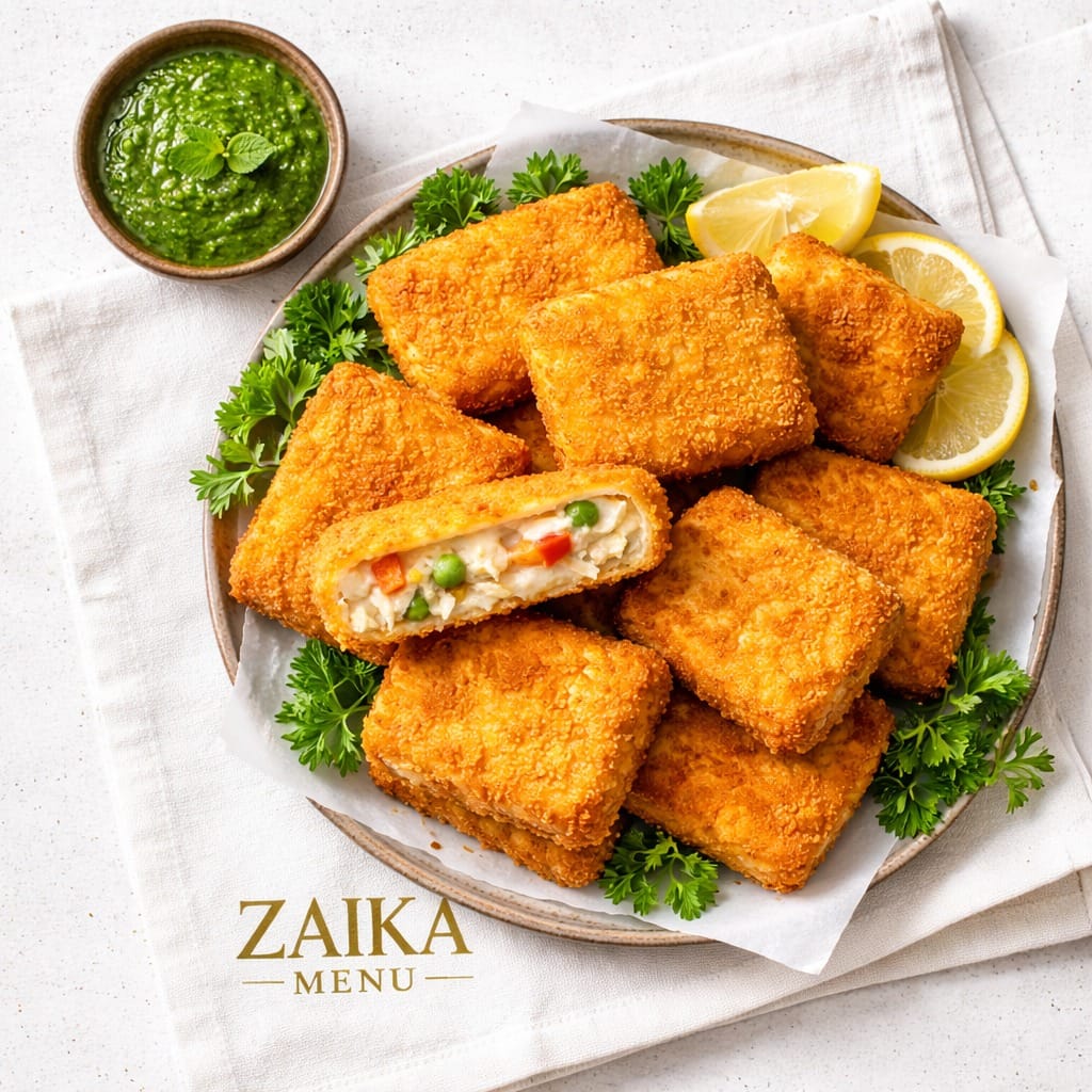 Step-by-step Chicken Box Patties Recipe Image Zaika Menu