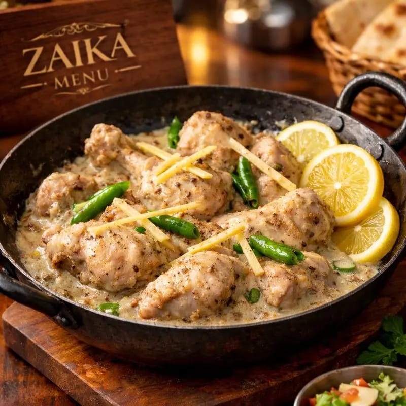 Best Lemon Pepper Chicken Karahi Recipe by Zaika Menu